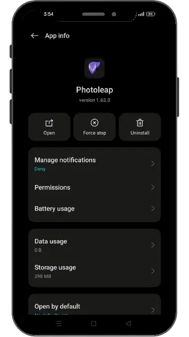 step 1 showing uninstalling the original app in mobile preview