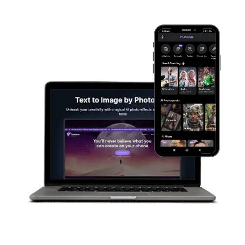 Photoleap Mod APK latest version interface preview on mobile and on PC