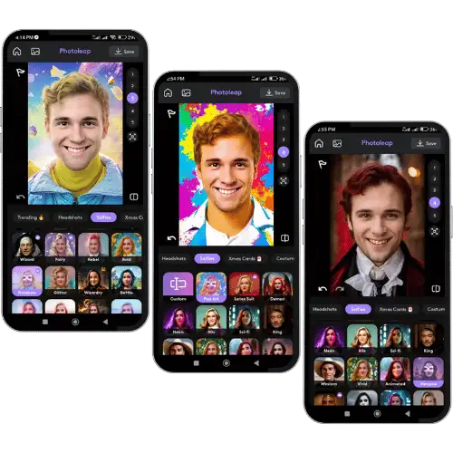 Photoleap app AI selfie feature preview on smartphone