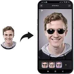 Photoleap app AI transform feature preview on smartphone