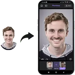 Photoleap app face switch feature preview on mobile