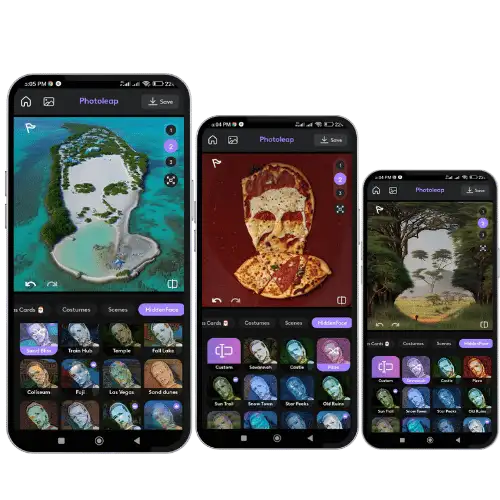 Photoleap app hidden image feature preview on smartphone
